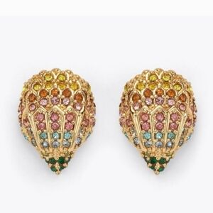 🌈 🔹Kurt Geiger multicolo Crystal rainbow small pave eagle stud Dome Earrings